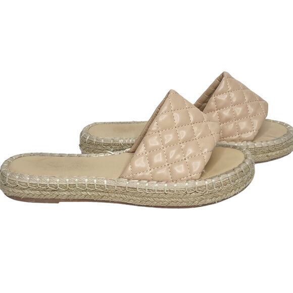 SHOE LAND Narina Open Toe Espadrille Slip On Platform Slide Sandals Pink Size 8 - Picture 5 of 9